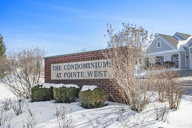 view of community sign