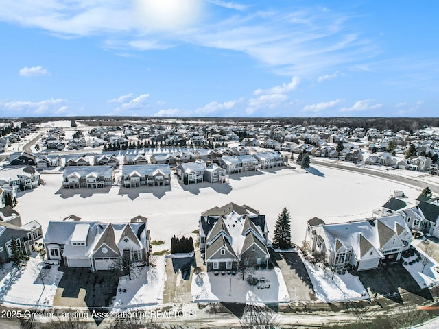 view of snowy aerial view