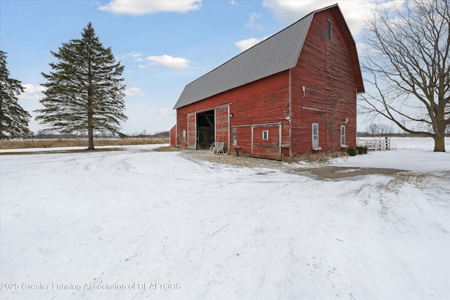 view of snow covered structure