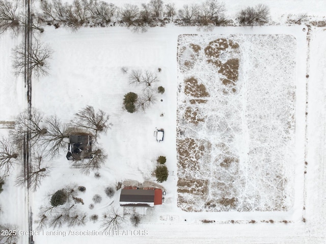 view of snowy aerial view