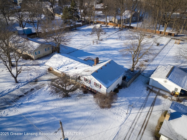 view of snowy aerial view