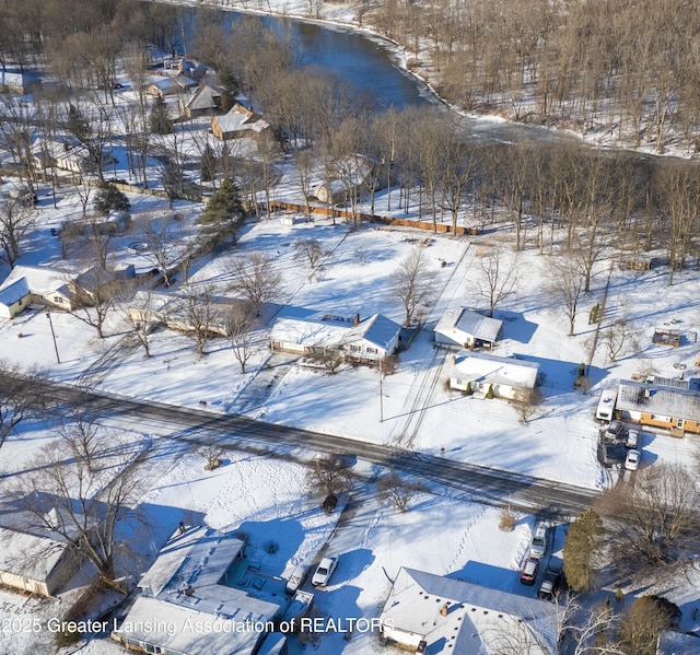 view of snowy aerial view