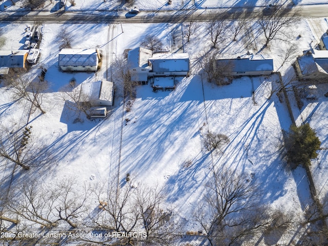 view of snowy aerial view