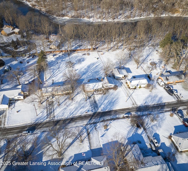 view of snowy aerial view