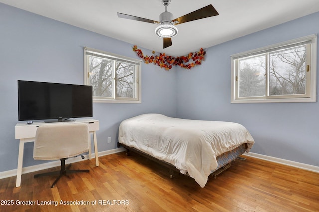 bedroom featuring light wood-type flooring