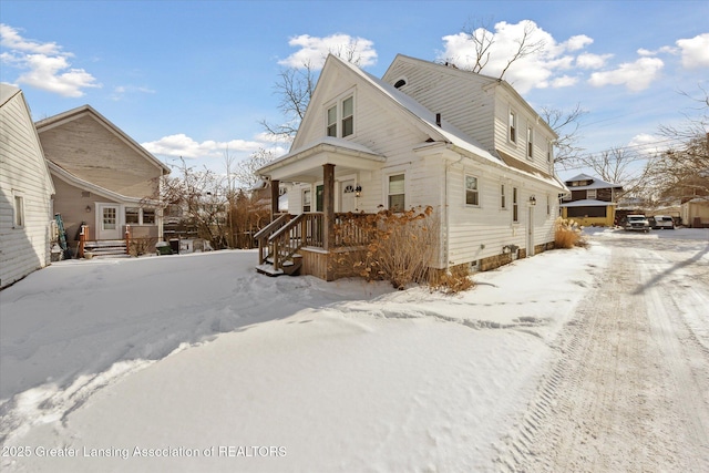 view of snowy exterior