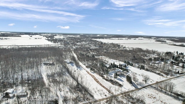 view of snowy aerial view