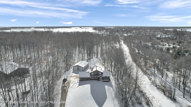 view of snowy aerial view