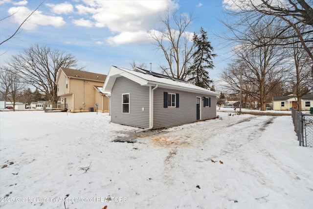 view of snowy exterior