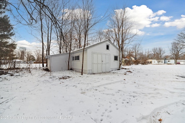 view of snow covered structure