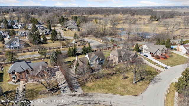 drone / aerial view with a residential view