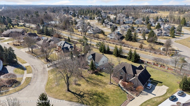 aerial view with a residential view