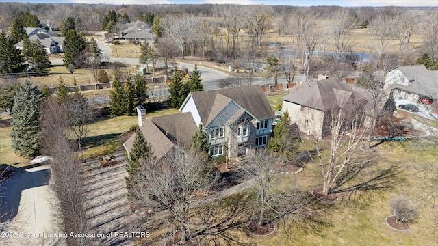 aerial view with a residential view