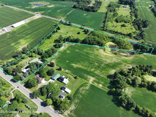 bird's eye view featuring a rural view