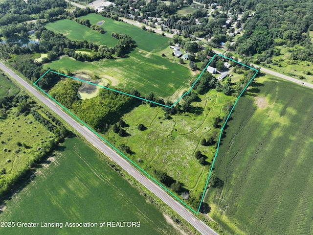 drone / aerial view featuring a rural view