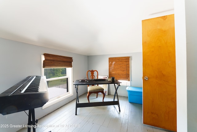 office featuring hardwood / wood-style floors