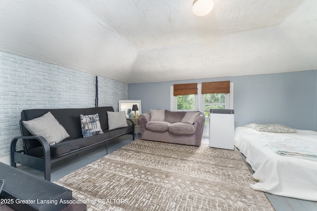 bedroom featuring a textured ceiling