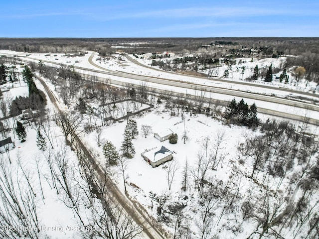 view of snowy aerial view