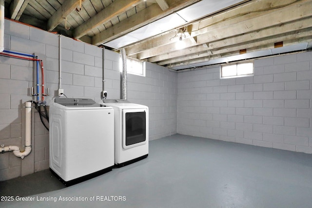 laundry area with washing machine and clothes dryer