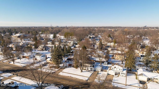 view of snowy aerial view