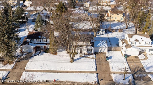 view of snowy aerial view