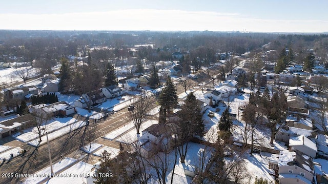 view of snowy aerial view