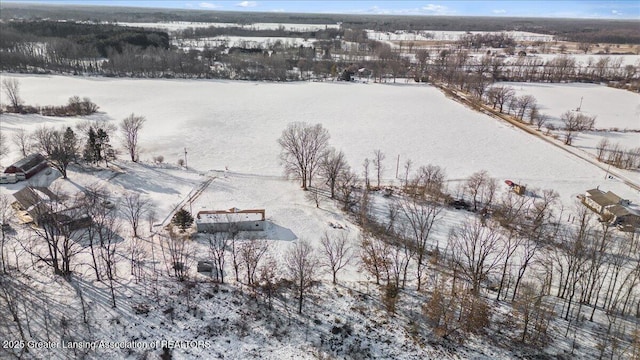 view of snowy aerial view