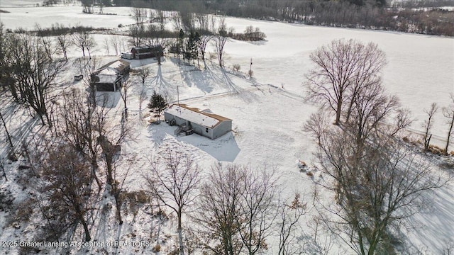 view of snowy aerial view