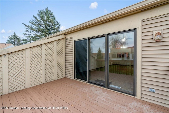 view of wooden deck