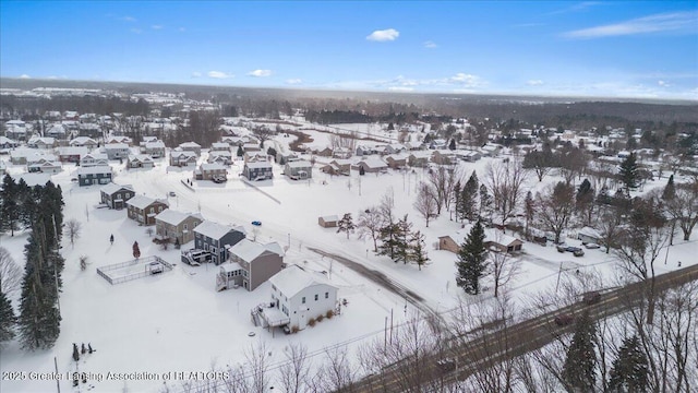 view of snowy aerial view