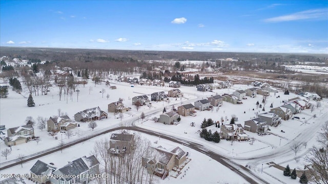 view of snowy aerial view