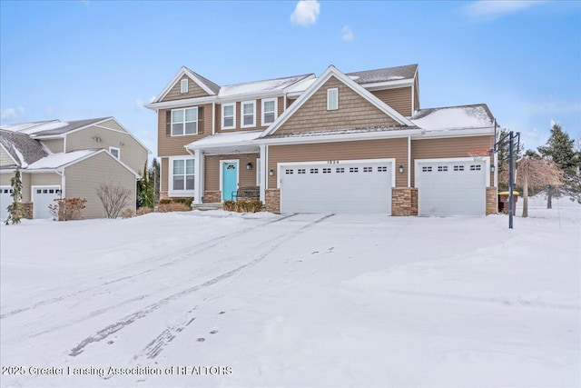 view of front of house with a garage