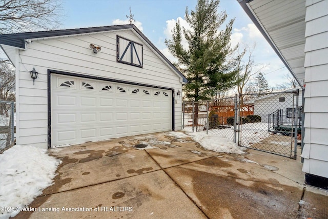 view of garage