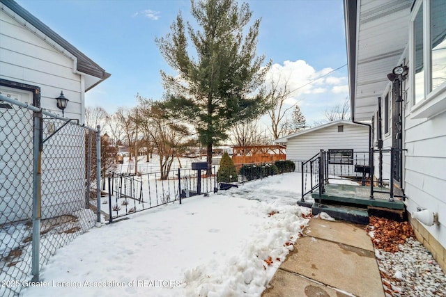 view of snowy yard