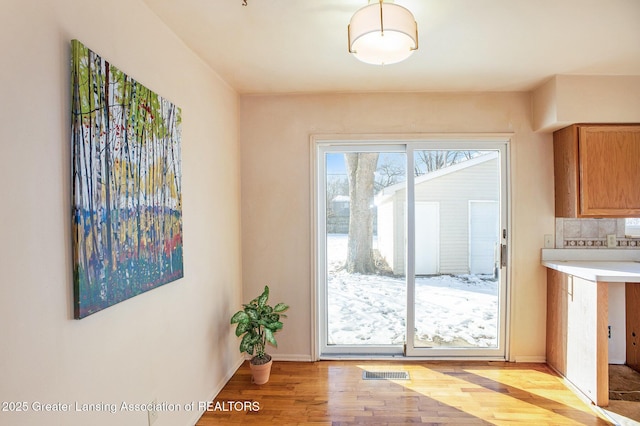 entryway featuring light wood-type flooring