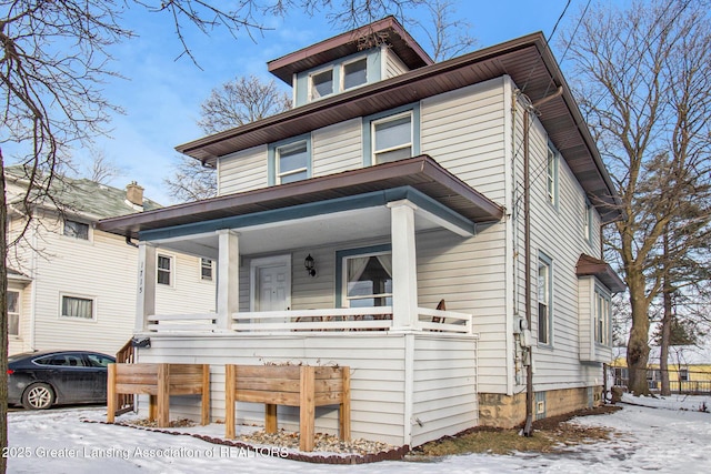 view of front of home featuring a porch