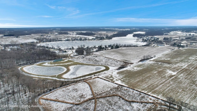 view of snowy aerial view