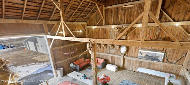 view of unfinished attic