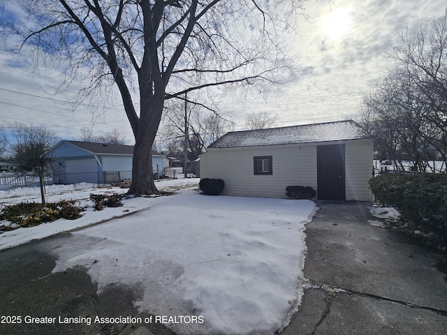 view of snowy exterior