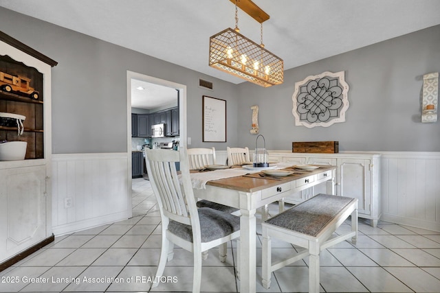 view of tiled dining area