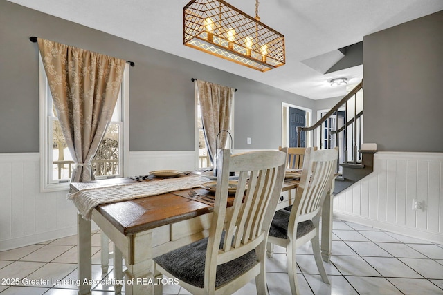 view of tiled dining room