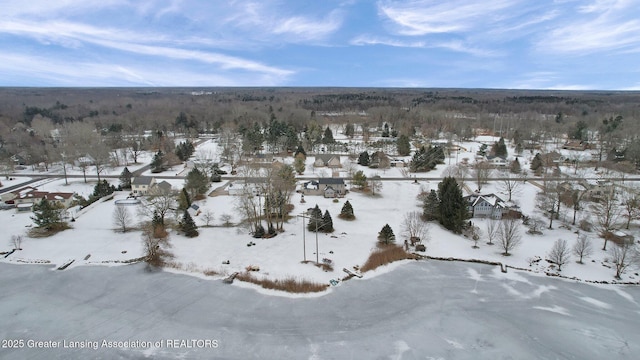 view of snowy aerial view