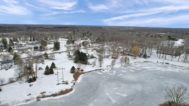 view of snowy aerial view