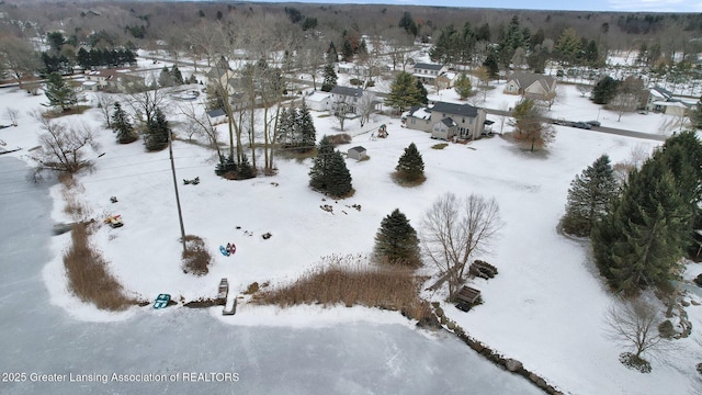 view of snowy aerial view