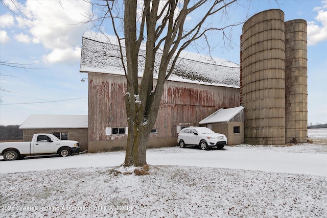 view of snow covered exterior