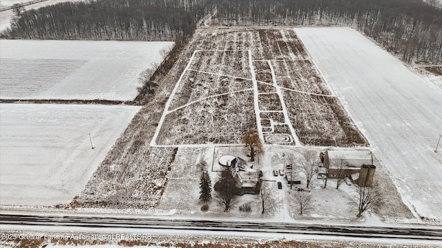 view of snowy aerial view