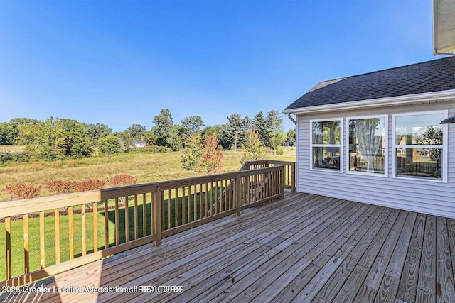 deck with a lawn