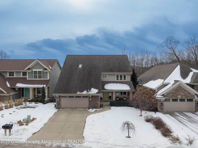 view of front of house with a garage