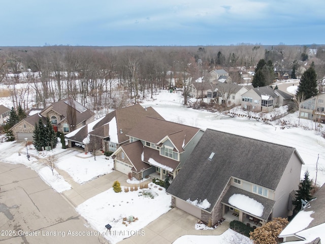 view of snowy aerial view