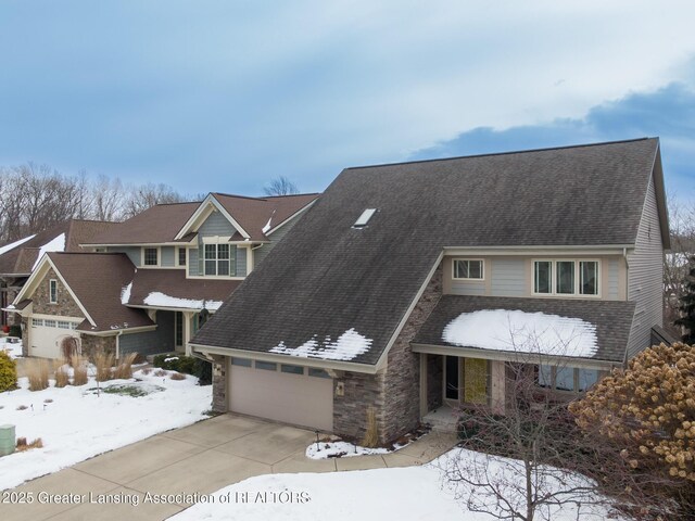 view of front of home with a garage